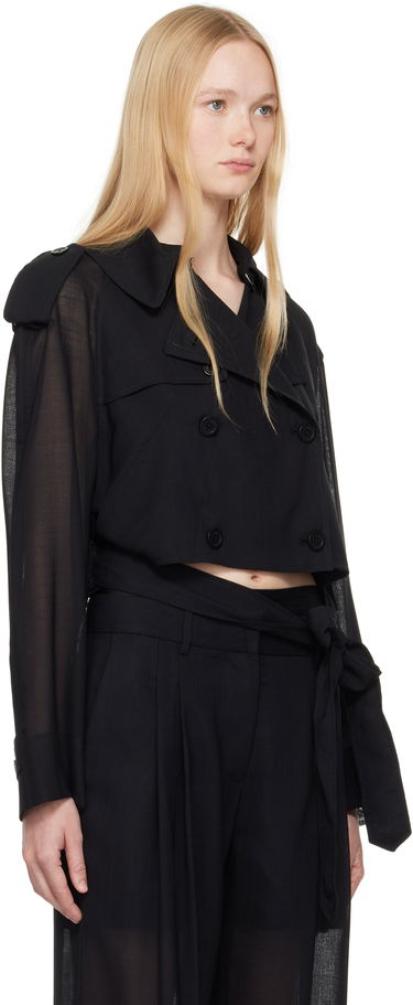 Trenssitakki Helmut Lang Helmut Lang Cropped Trench Coat Musta | P01HW101, 1