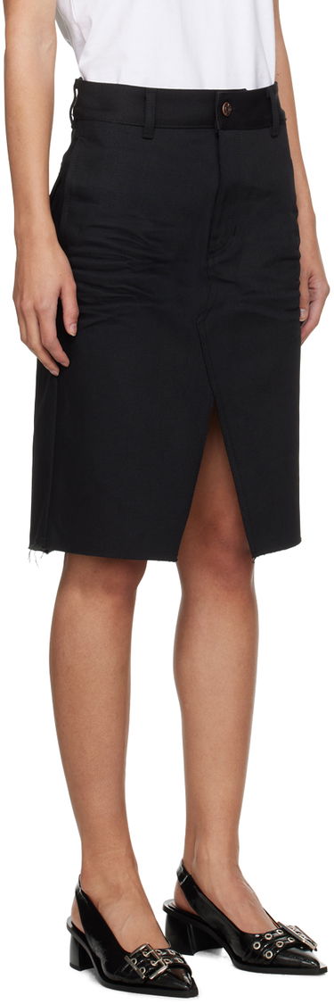 Hame We11done We11done Raw Edge Midi Skirt Musta | WD-DS0-24-303-W-BK, 1