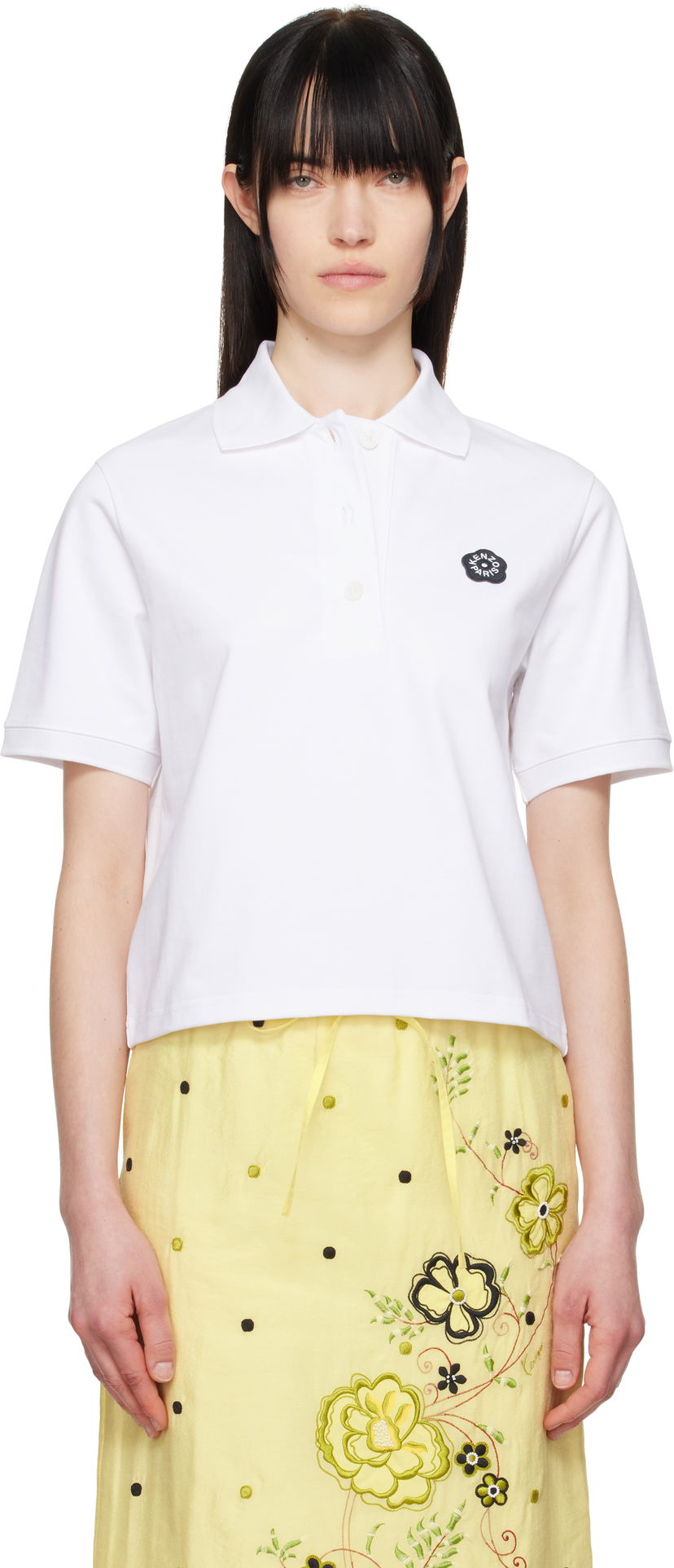Poolopaita KENZO Kenzo Paris 'Boke Flower 2.0' Embroidered Polo Valkoinen | FF52TS1604SB
