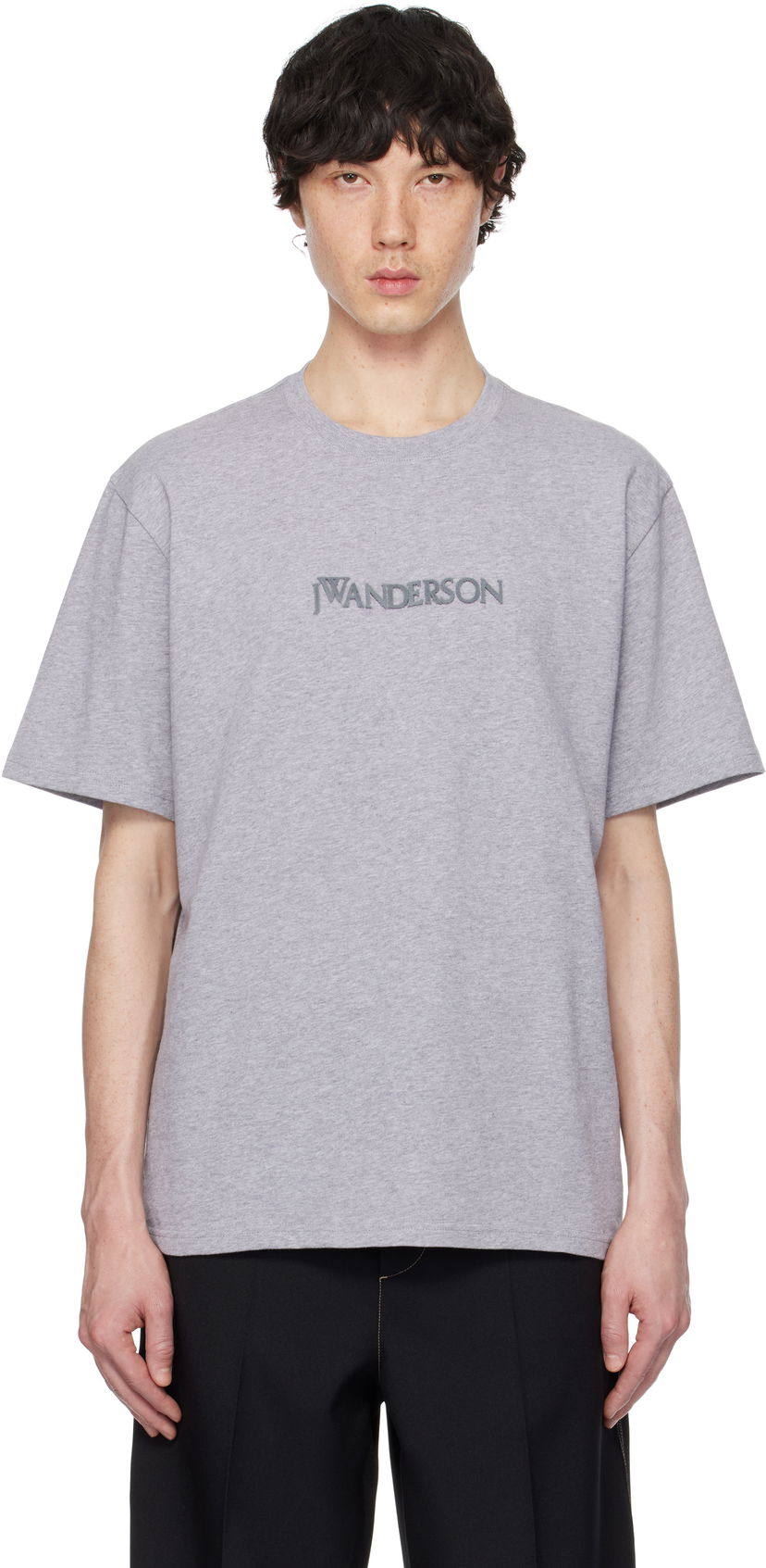 T-paita JW Anderson JW Anderson Logo Embroidery T-Shirt Harmaa | JT0258-PG1510