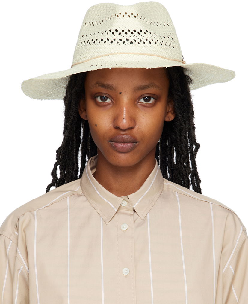Hattu rag & bone Elle Perforated Fedora by Beige | WJW23P1007PL07