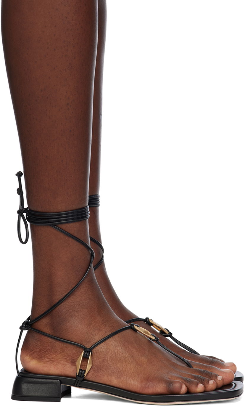Vaatteet Jimmy Choo Onyxia Flat Lace-Up Sandals Musta | ONYXIA FLAT CJA