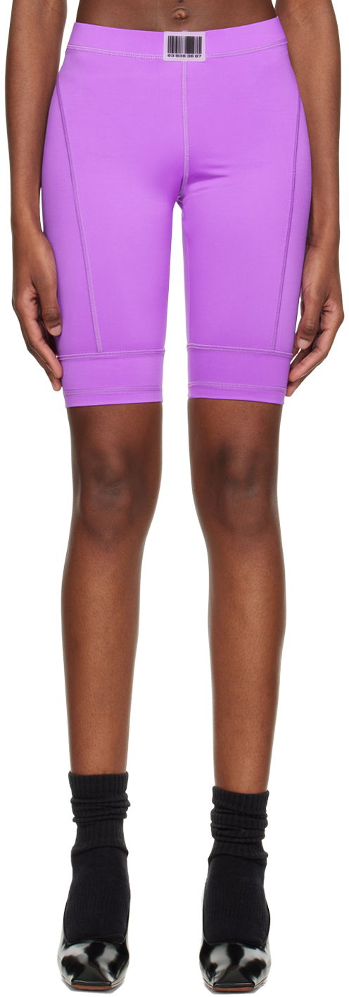 Shortsit VETEMENTS VTMNTS Patch Cycling Shorts Violetti | VL14AT400I