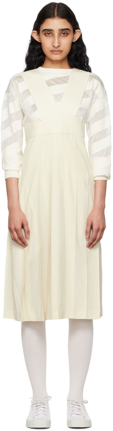 Mekko Comme des Garçons Comme des Garçons Girl Pleated Midi Dress Valkoinen | NM-A008-051