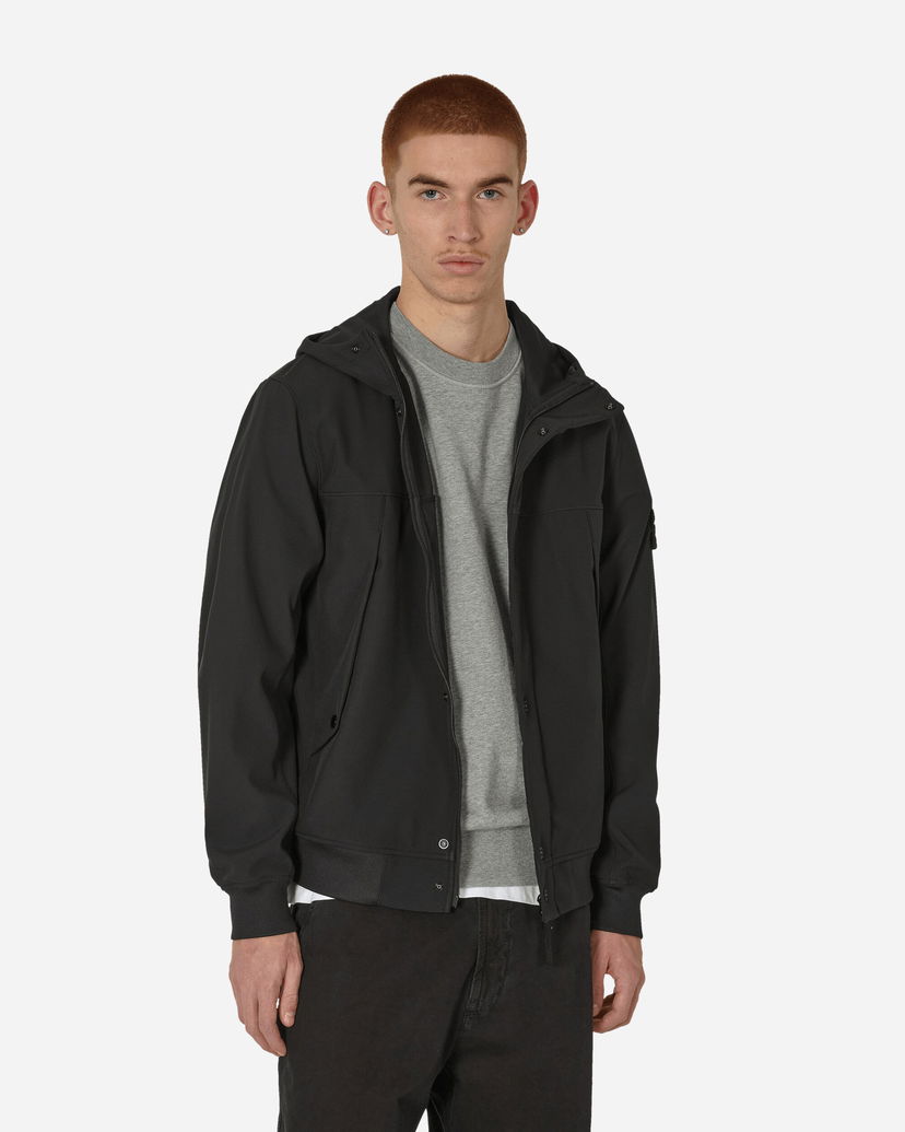 Takki Stone Island Logo Light Soft Shell-R Jacket Musta | 801540227 V0029