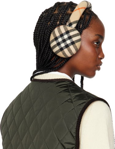 Huivi Burberry Burberry Check Wool Earmuffs Beige | 8105109, 2