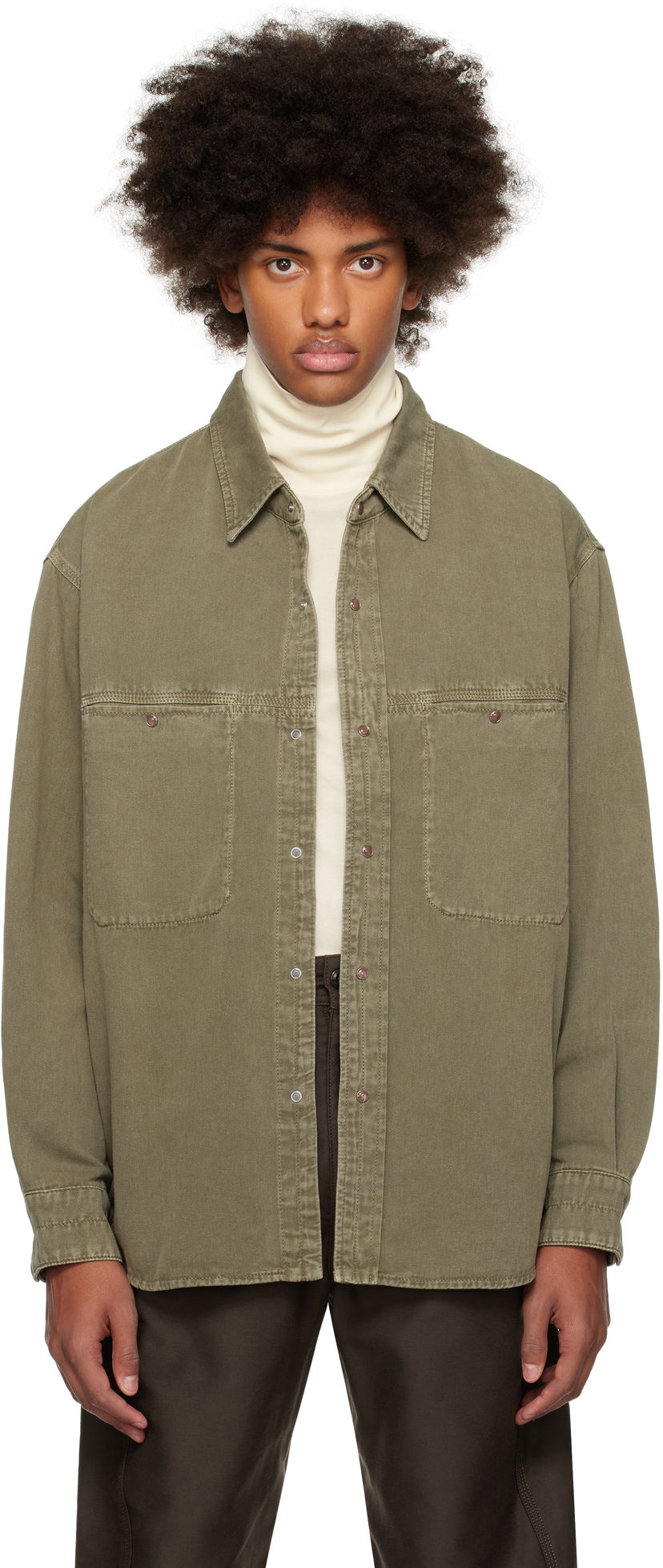 Paita LEMAIRE Lemaire Snaps Denim Shirt Vihreä | SH1126 LD1027