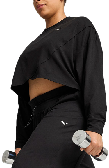 Huppari Puma CLOUDSPUN Crossover Crew Short Sleeve Top Musta | 525879-01, 2