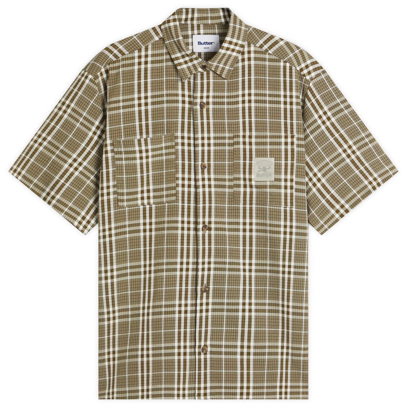 Paita Butter Goods Equipment Plaid Shirt, Size Large Ruskea | BG252408-GRN