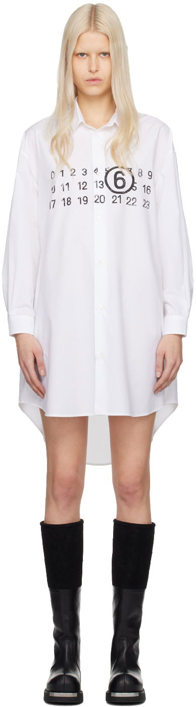 Mekko Maison Margiela MM6 Numeric Minidress Valkoinen | S52CT0780 S47294, 0