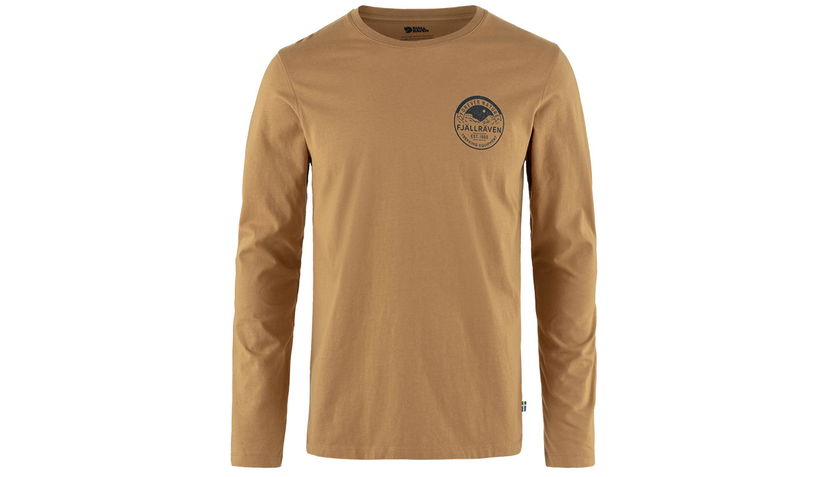 T-paita FJÄLLRÄVEN Forever Nature Badge Long Sleeve T-Shirt Ruskea | F87303-232