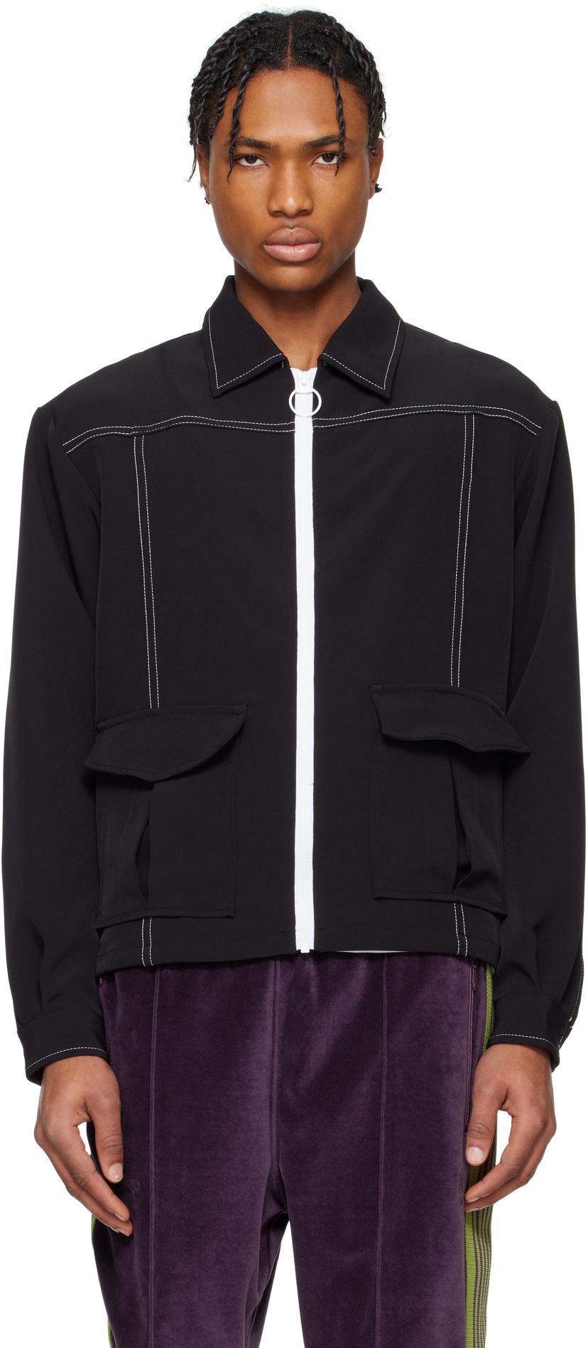 Takki Needles NEEDLES Stitched Sport Jacket Musta | QV194