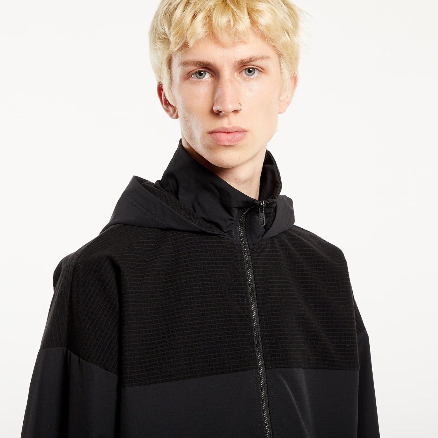 Takki CALVIN KLEIN Tech. Grid Zip Through Jacket Black Musta | J30J325625 BEH, 1