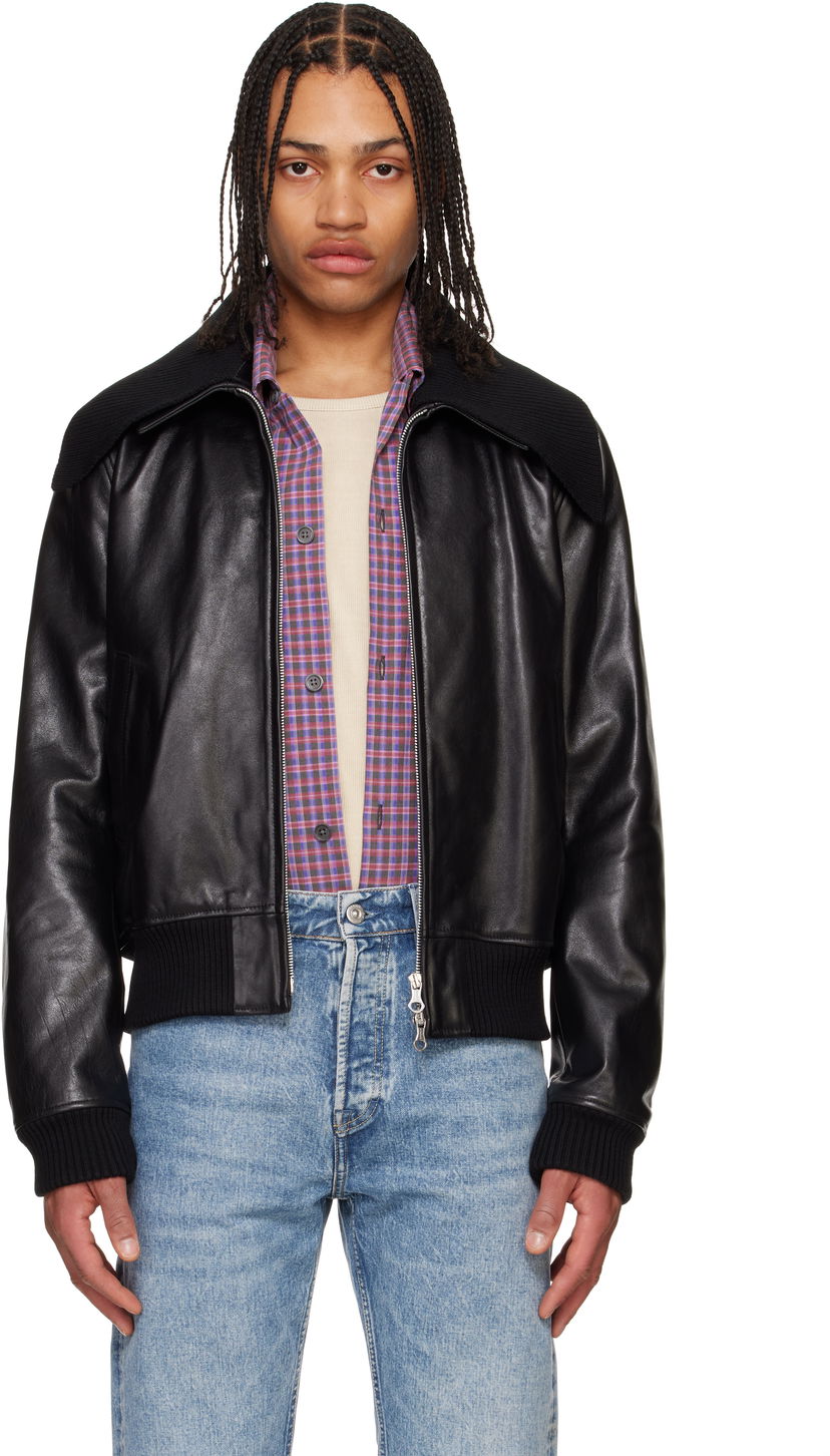 Bomber-takki OUR LEGACY Our Legacy Pharos Leather Bomber Jacket Musta | M2259MM