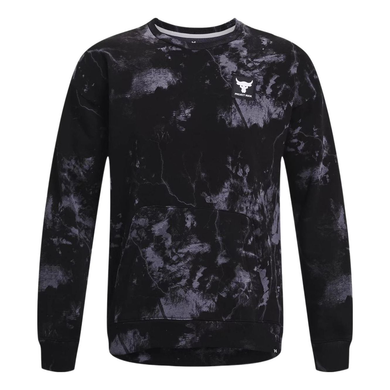 Huppari Under Armour Project Rock Rival Fleece Disrupt Printed Crew Sweatshirt Musta | 1373566-001, 0