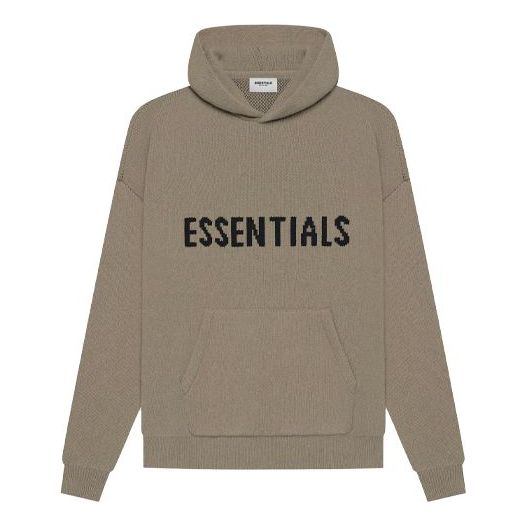Villapaita Fear of God Essentials Knit Logo Hoodie Ruskea | FOG-SS21-646