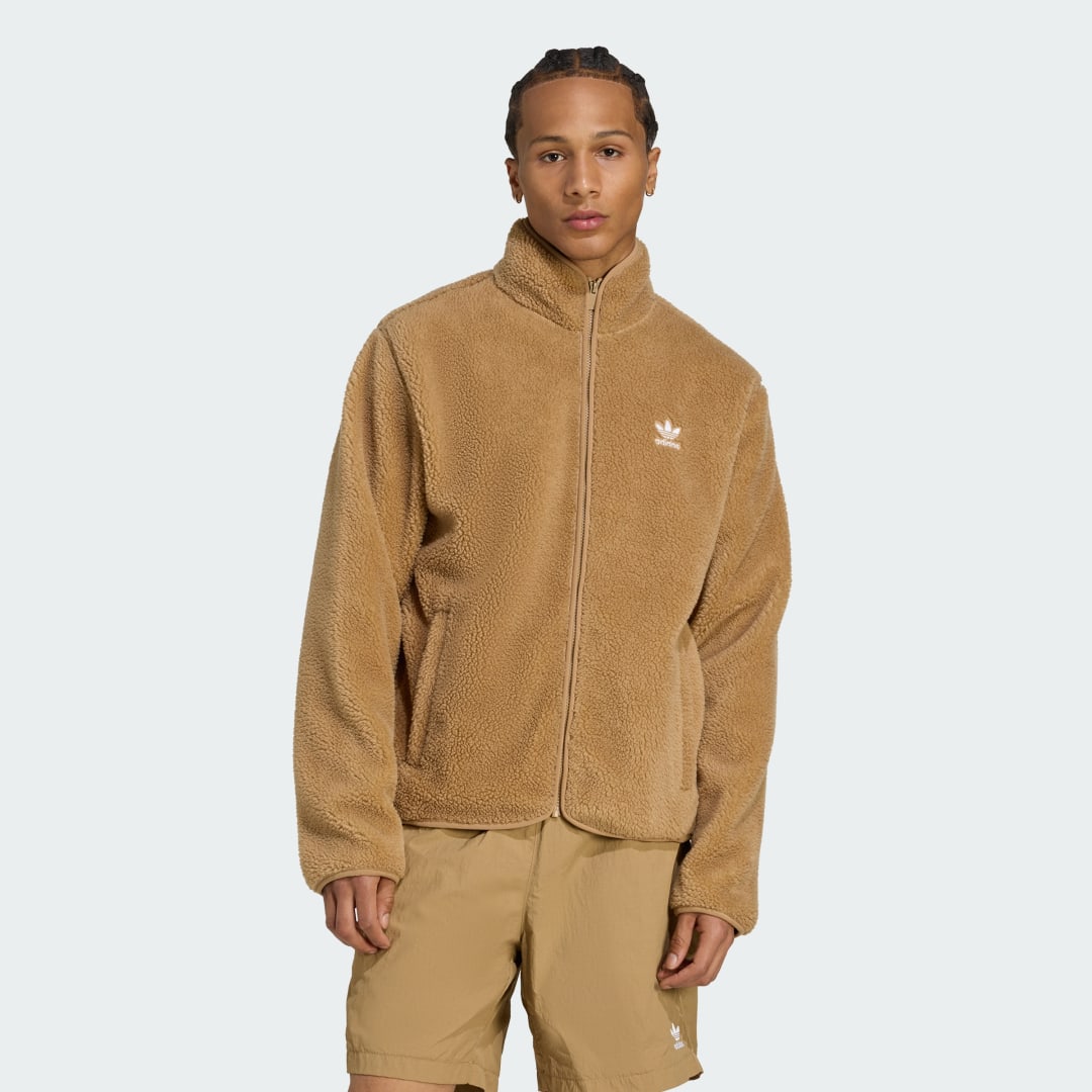 Takki adidas Performance Essentials Teddy Fleece Jacket Ruskea | JW3530, 0