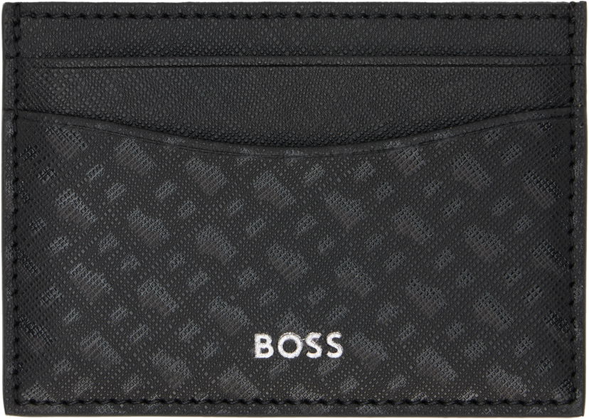 Lompakko BOSS Saffiano Leather Card Holder Musta | 50542389