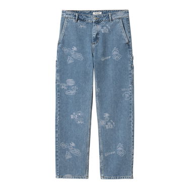 Jeans Carhartt WIP Stamp Print Bleached Denim Pants Sininen | I033742_9, 5