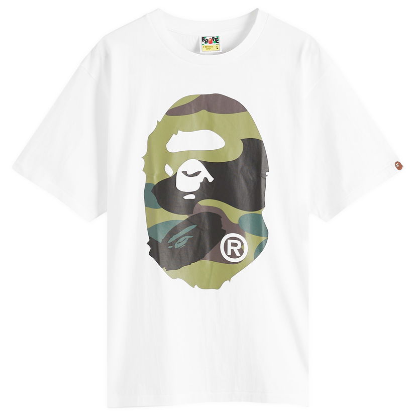 T-paita BAPE A Bathing Ape Giant 1St Camo Big Ape Head T-Shirt, Size Large Valkoinen | 001TEL301015M-WGN