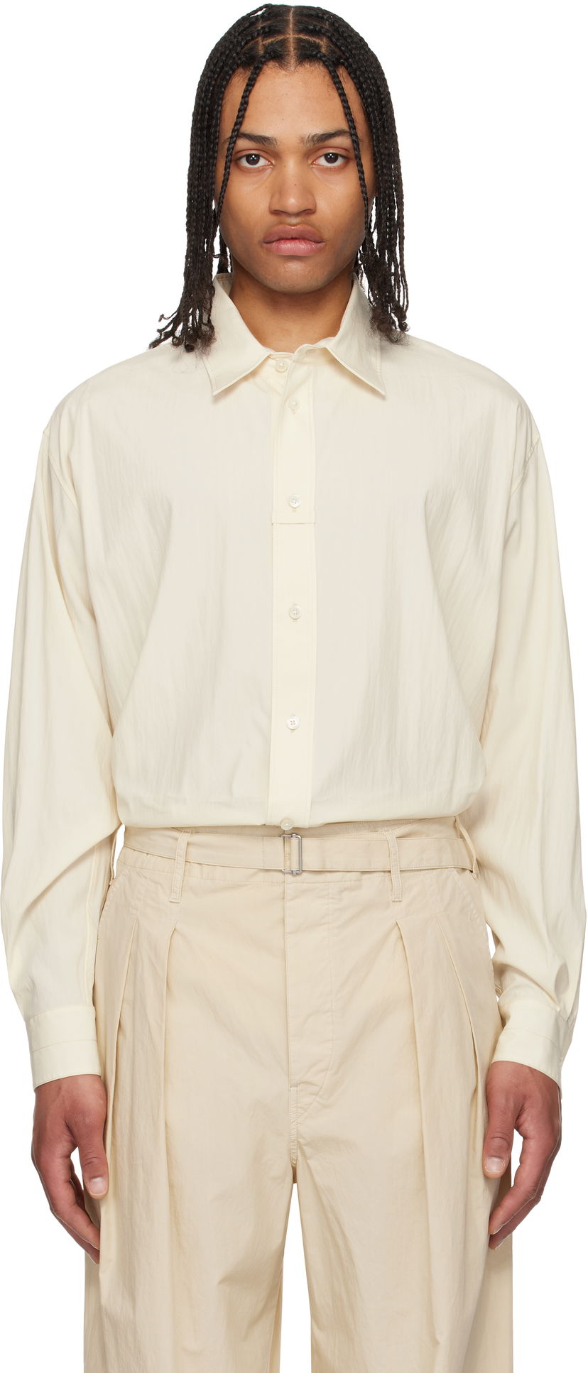 Paita LEMAIRE Lemaire Loop Button-Up Shirt Beige | SH1169 LF1370