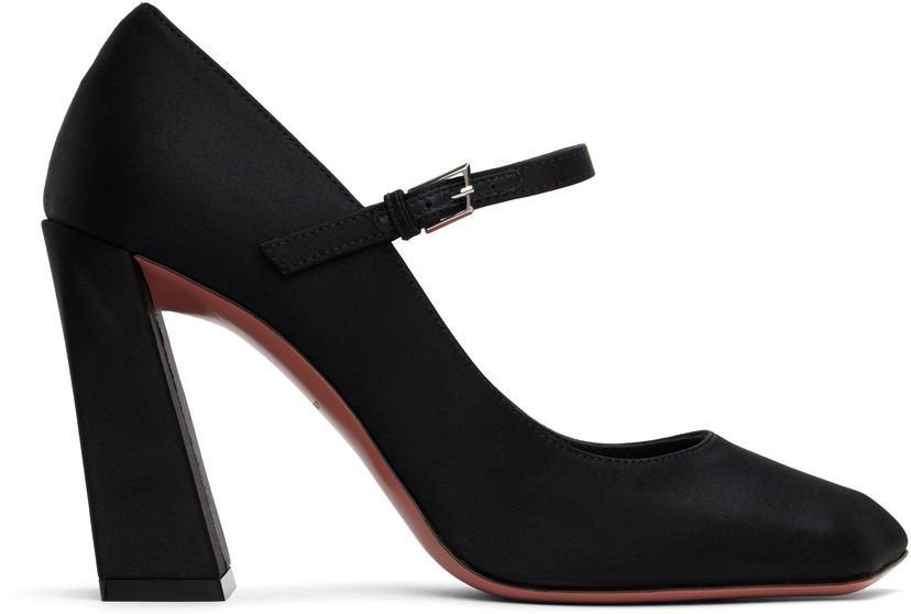 Tennarit ja kengät Amina Muaddi Charlotte Mary Jane Heels Musta | CHARLOTTE MARY JANE SATIN