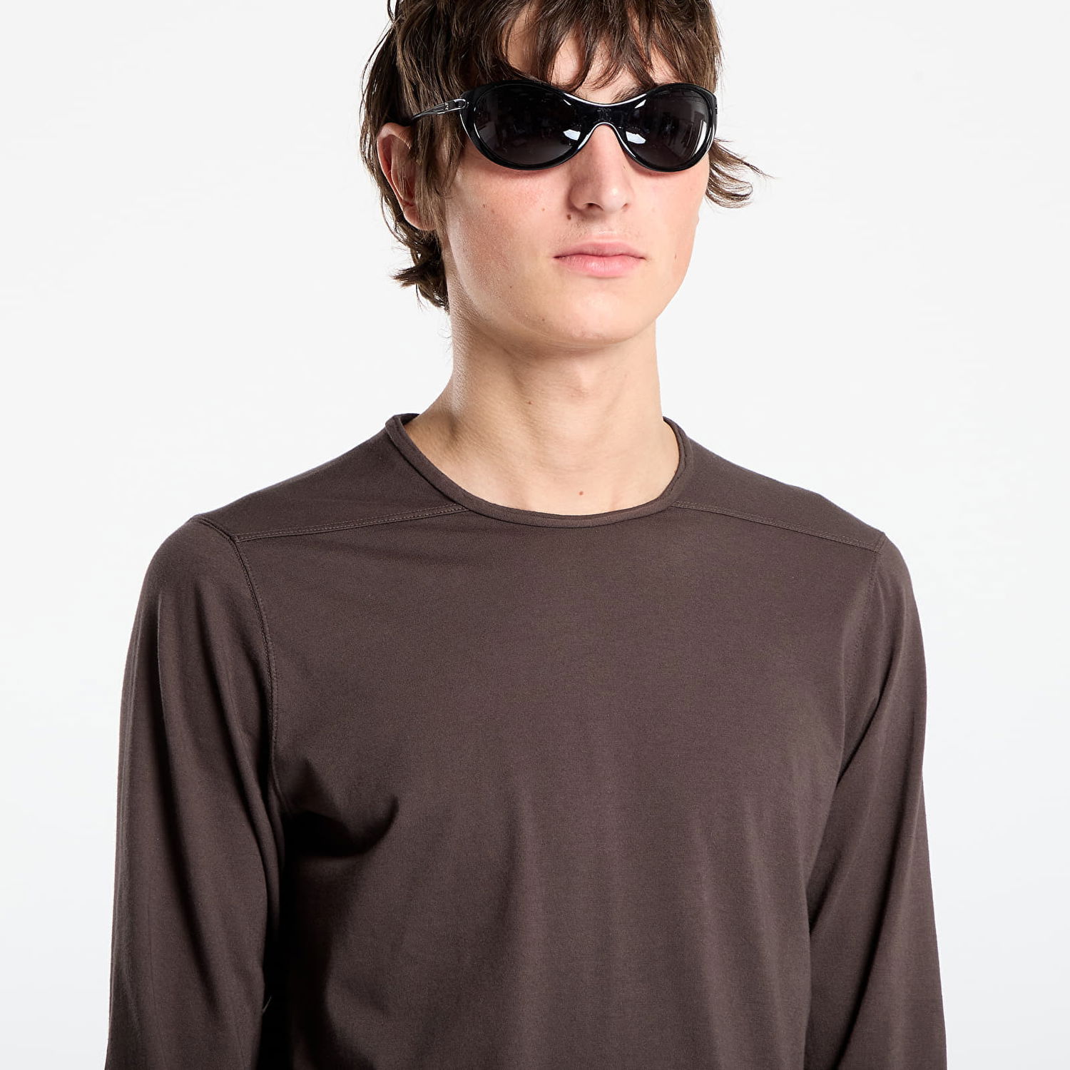 T-paita Rick Owens Rick Owens DRKSHDW Level Longsleeve T-Shirt Ruskea | DU02E7260 RN 78, 1