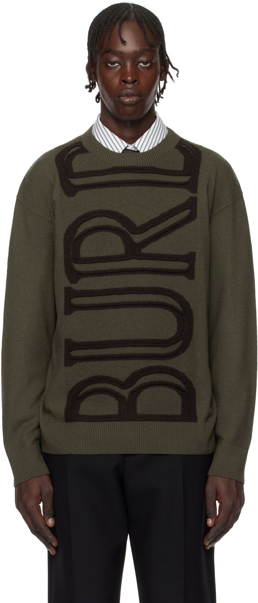 Villapaita Burberry Wool Logo Sweater Vihreä | 8101719