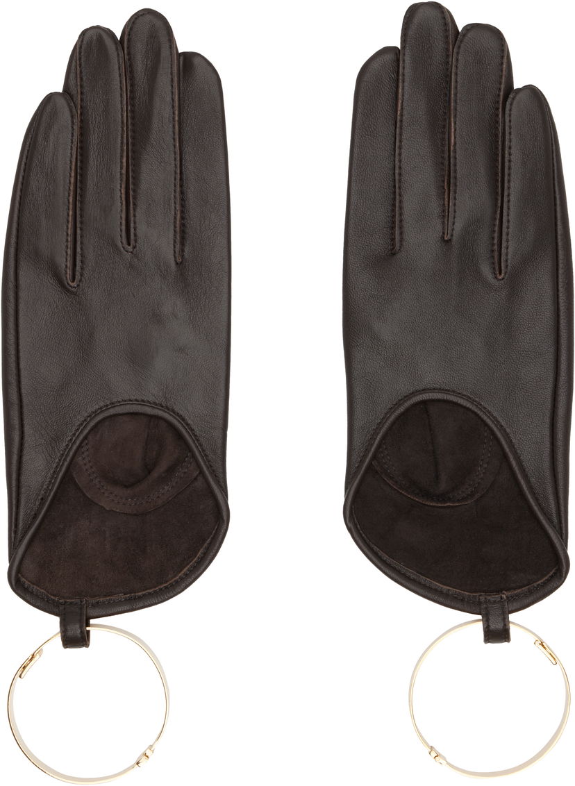 Käsineet sacai sacai Leather Bangle Gloves Ruskea | 25-08253
