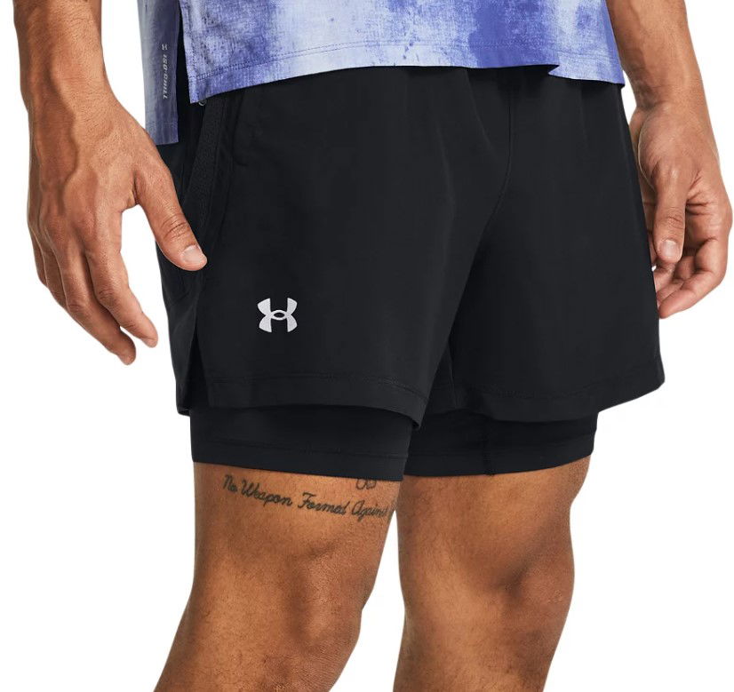 Shortsit Under Armour UA LAUNCH 5 2-IN-1 SHORTS-BLK Musta | 1382640-001