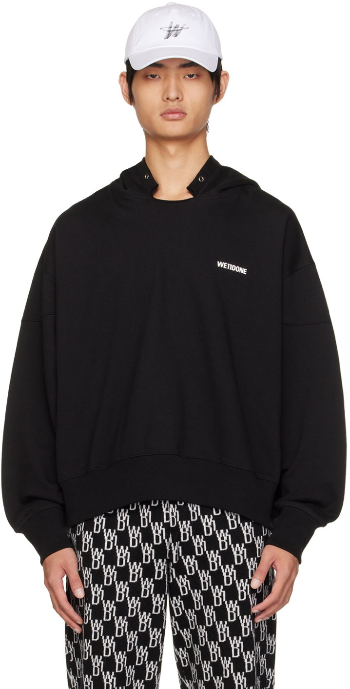 Huppari We11done We11done Signature Hoodie Musta | WD-TH3-22-867-U-BK, 0