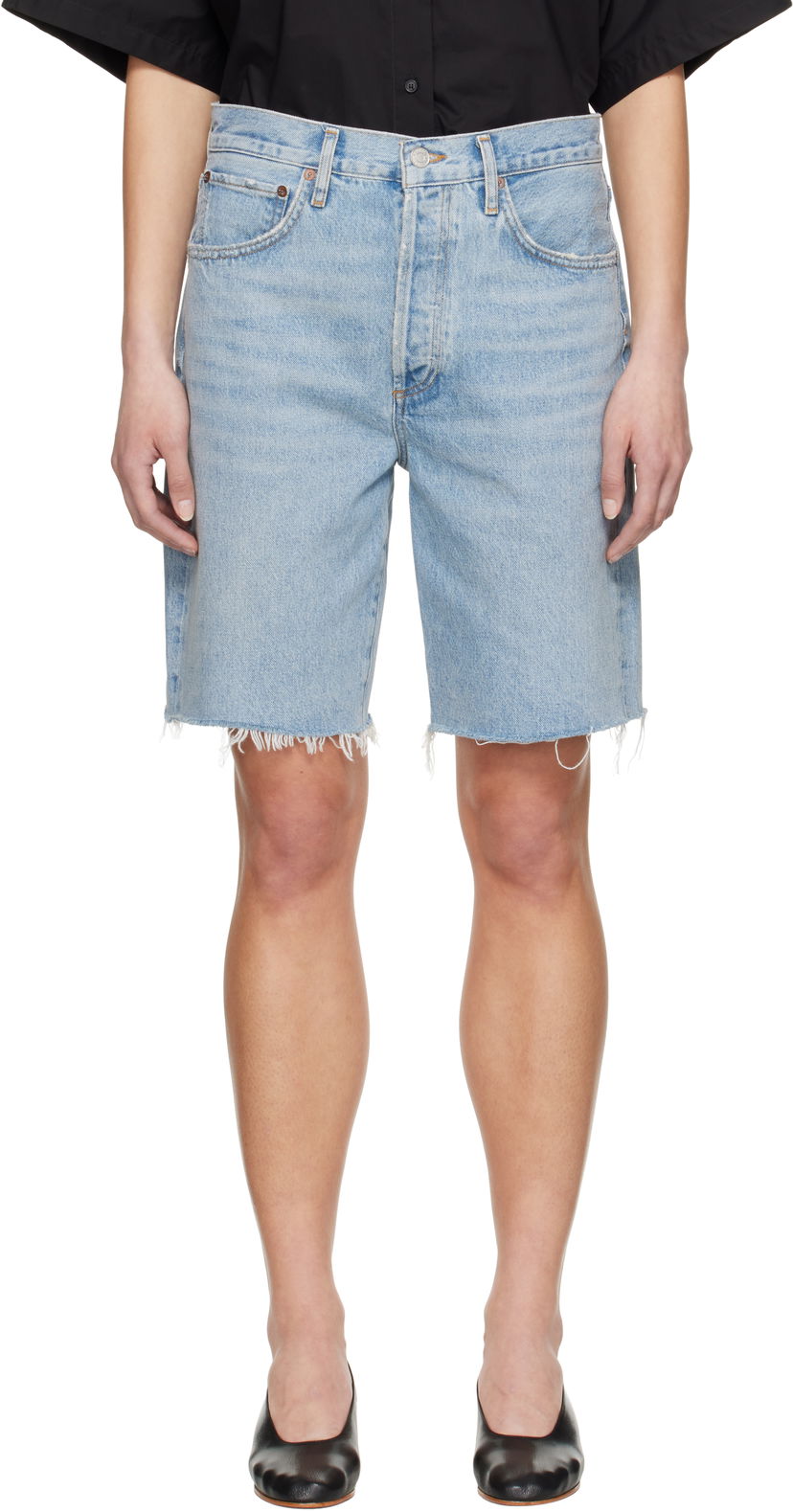 Shortsit AGOLDE AGOLDE 90's Distressed Denim Shorts Sininen | A223-1206
