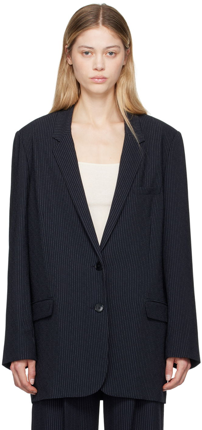 Takki ISABEL MARANT Pinstriped Single-Breasted Blazer Sininen | VE0367FA-B3F01I