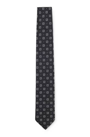 Vyöt BOSS Silk-Blend Patterned Tie Musta | 50550511