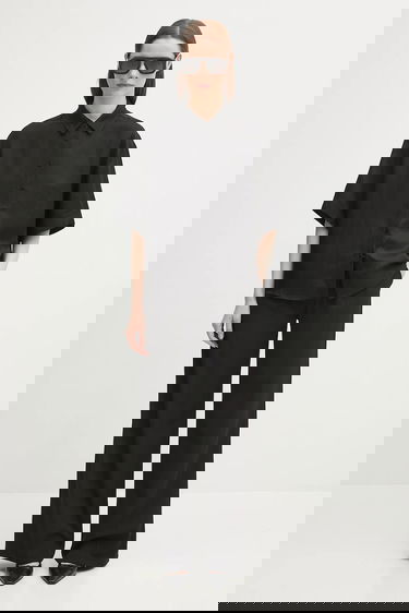 Paita Anine Bing Anine Bing Coco Relaxed Linen-Blend Shirt Musta | A.07.11130, 4