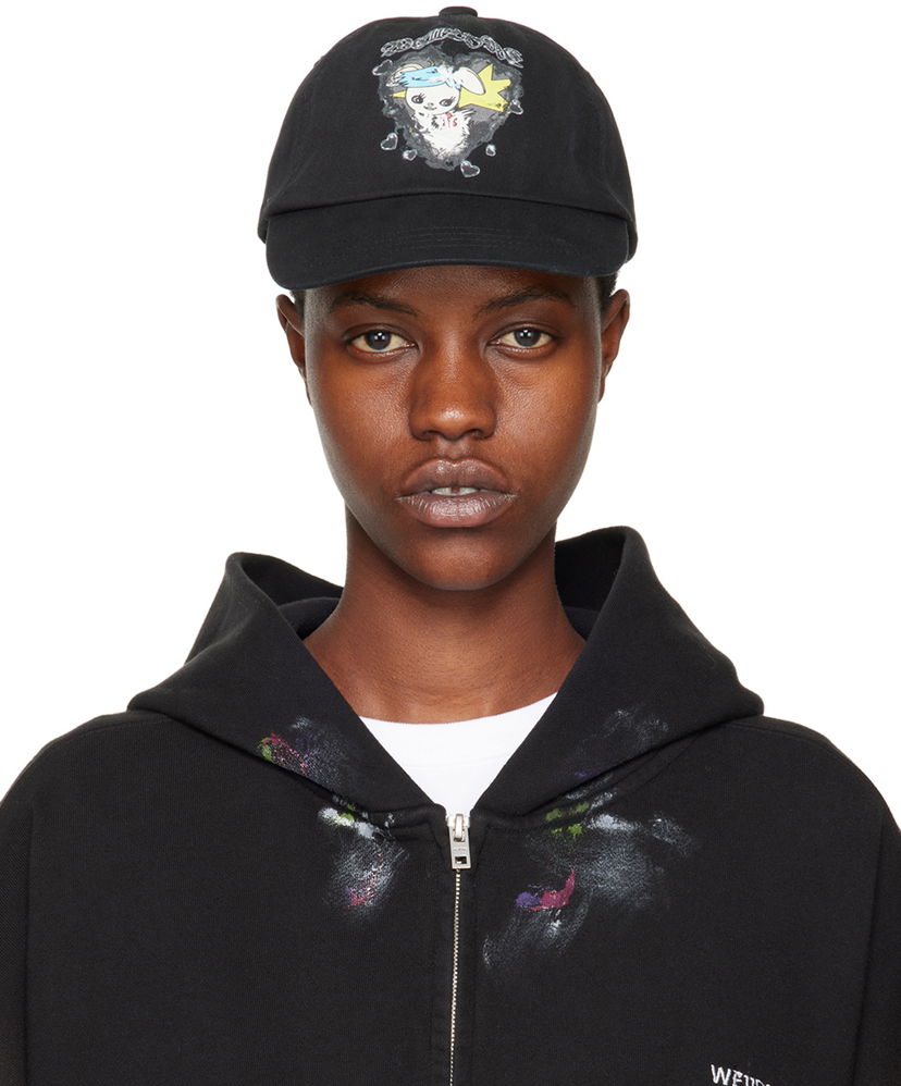 Korkki We11done Character Print Cap Musta | WD-AH0-24-402-U-BK
