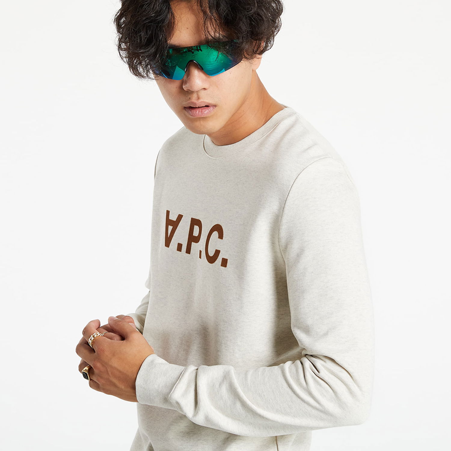 Huppari A.P.C. Vpc Logo Print Sweatshirt Beige | COECQ-H27378 PBB, 1