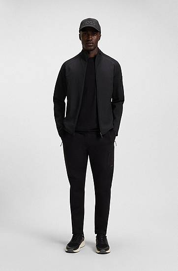 Huppari BOSS Regular-Fit Zip-Up Sweatshirt with Reflective Details Musta | 50543906, 1