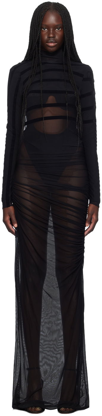 Mekko Jean Paul Gaultier Gaultier Striped Maxi Dress Musta | 24/30-F-RO234I-T004-0000