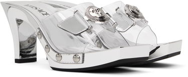 Kengänhoito Versace Versace Medusa Buckle Transparent Heeled Sandals Metallinen | 1014369_1A10007_2T08P, 3