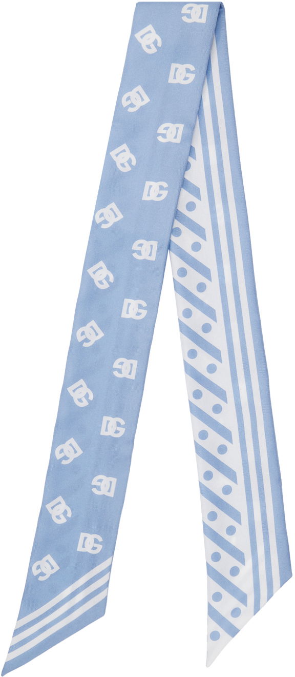 Huivi Dolce & Gabbana DG Logo Twill Headscarf Sininen | FS215A GDB7Y