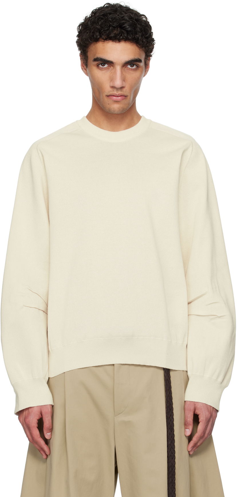 Villapaita HED MAYNER Hed Mayner Crew Neck Sweater Beige | HMMA75065A-HA602
