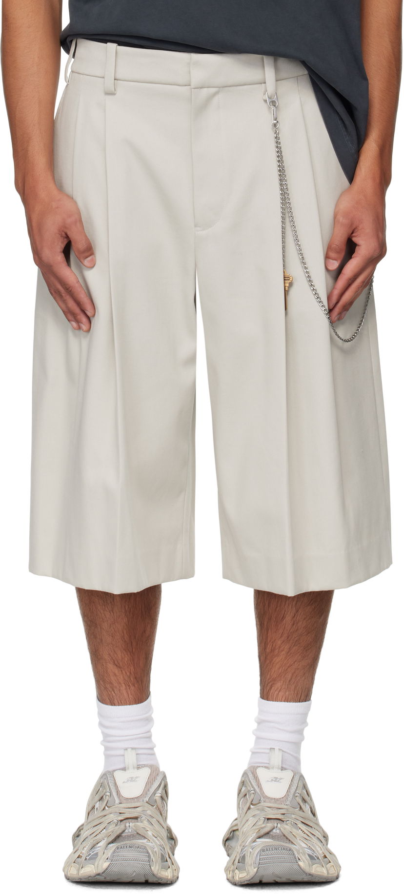 Shortsit Alexander Wang Alexander Wang Chain Tailored Shorts Beige | 6WC3254097