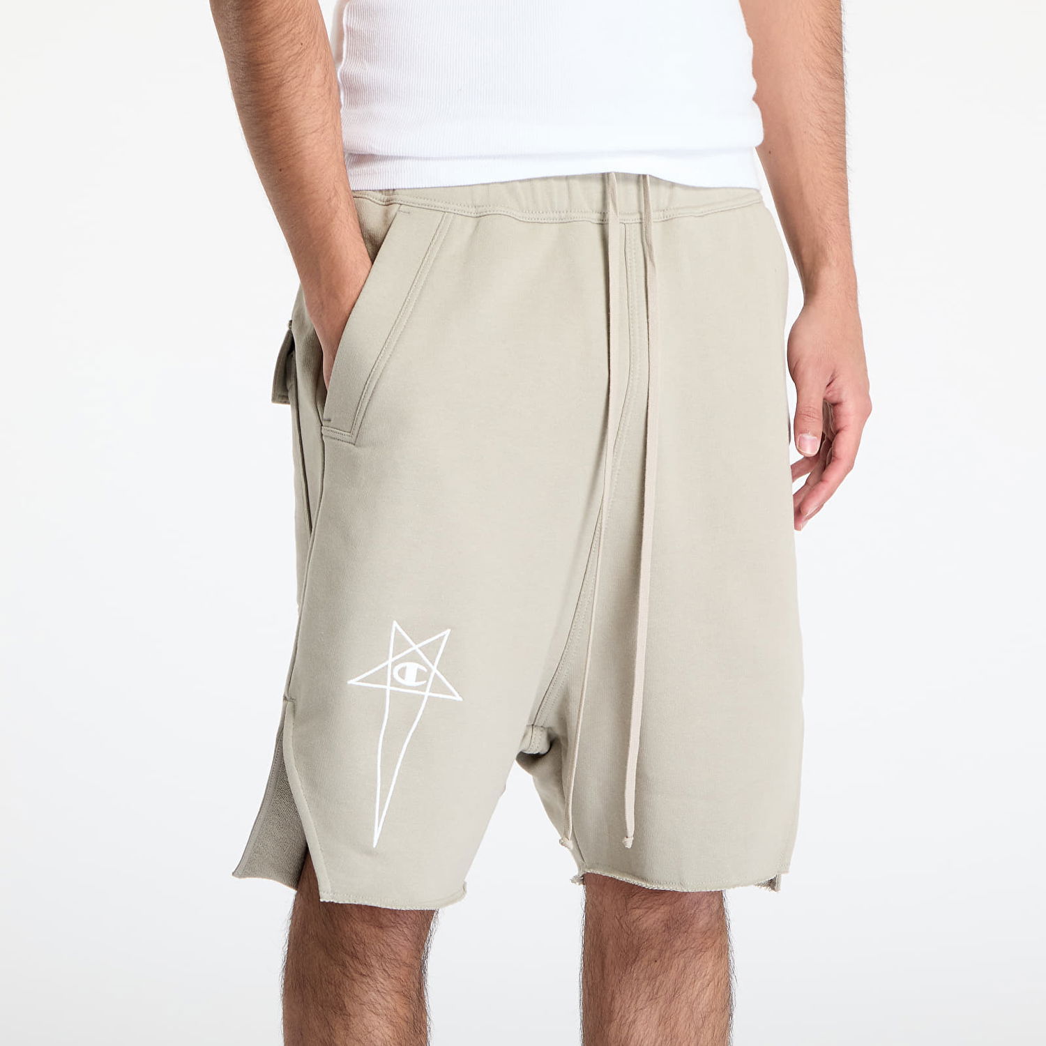 Shortsit Rick Owens Rick Owens DRKSHDW x Champion Beveled Pods Shorts XXL Beige | CM01E1688 CHFE 08, 1
