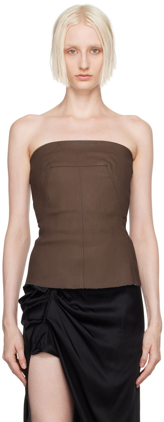 Vaatteet Rick Owens Brown Porterville Bustier Denim Top Ruskea | RP02D3127 SMT