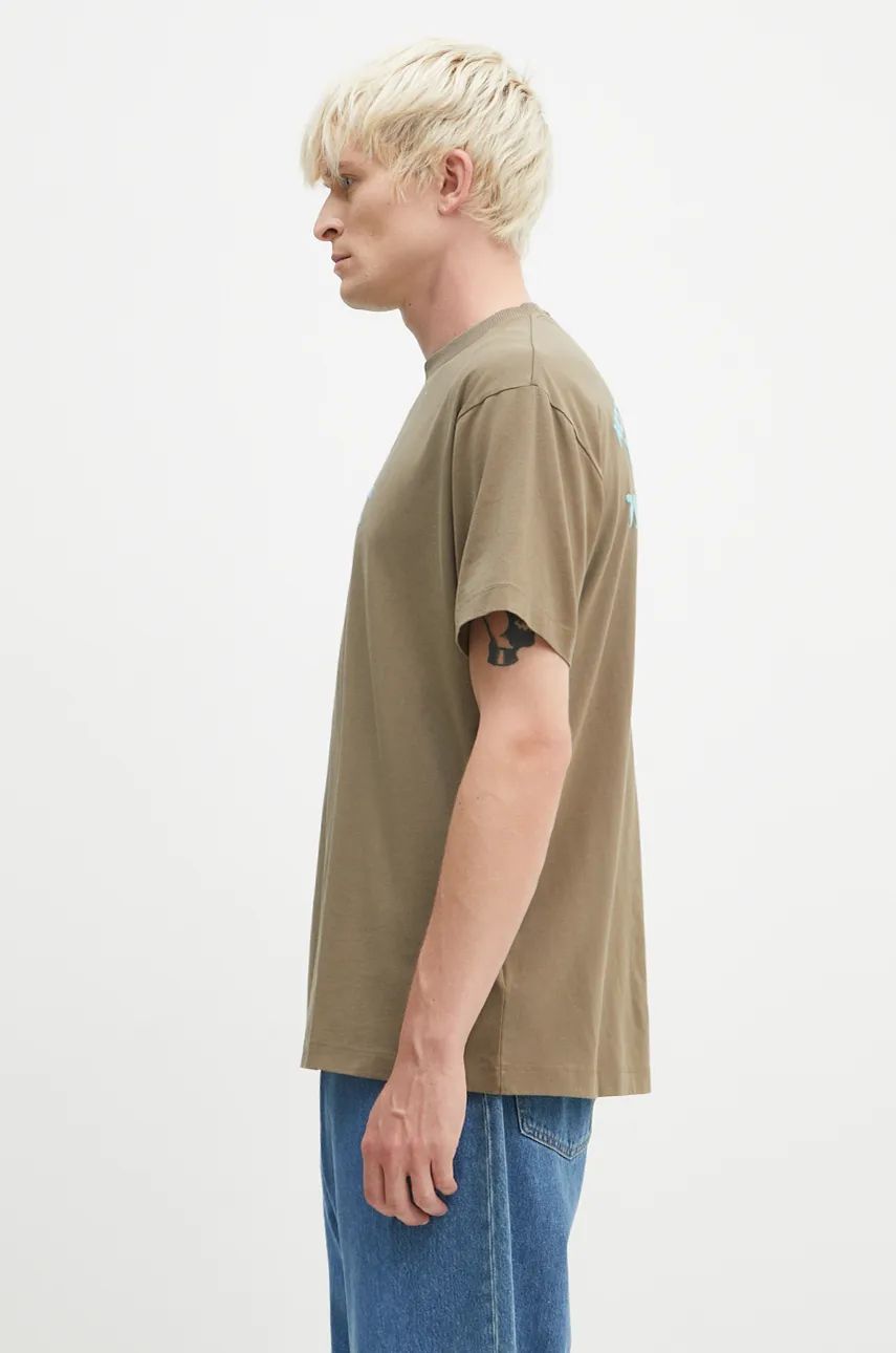 T-paita Marcelo Burlon Vintage Logo Basic T-Shirt Print Vihreä | CMAA056F24JER0066E4D, 1