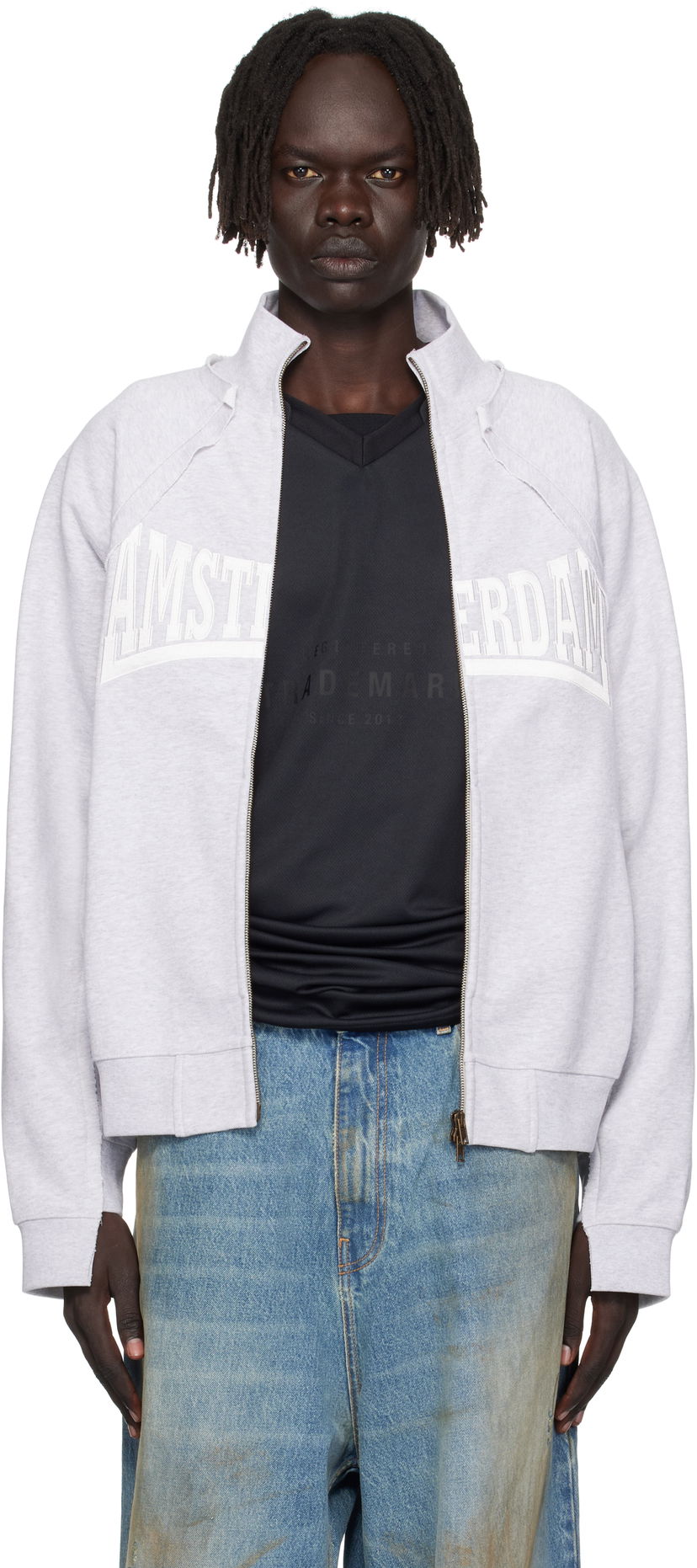 Huppari VETEMENTS Vetements 'Amsterdam' Zip-Up Sweatshirt Harmaa | UH76ZU760GG