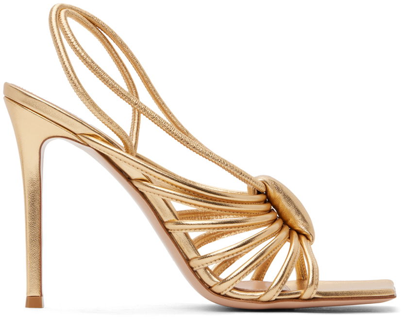 Tennarit ja kengät Gianvito Rossi Hellen Square Toe Heeled Sandals Metallinen | G32488-15RIC-NPS