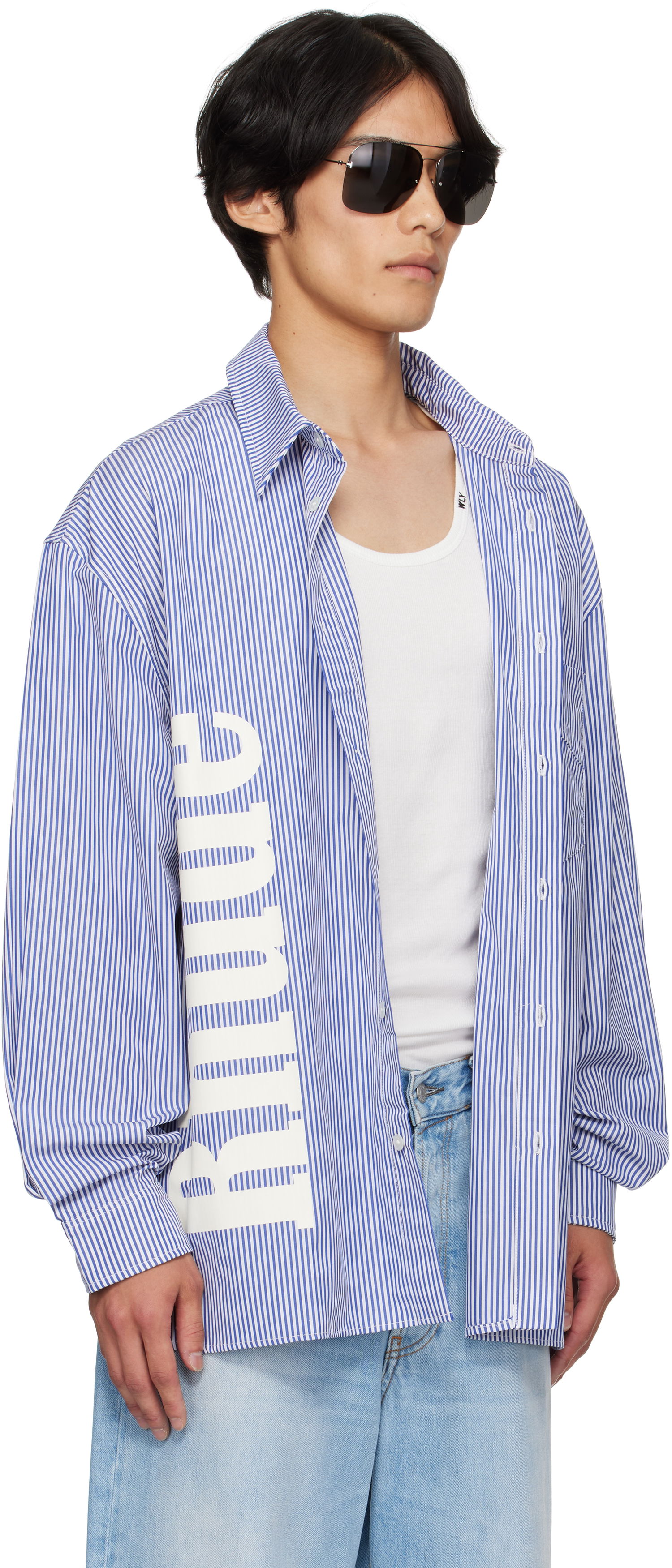 Paita Rhude Rhude Side Logo Long Sleeve Shirt Sininen | RHPF25SR10012, 1