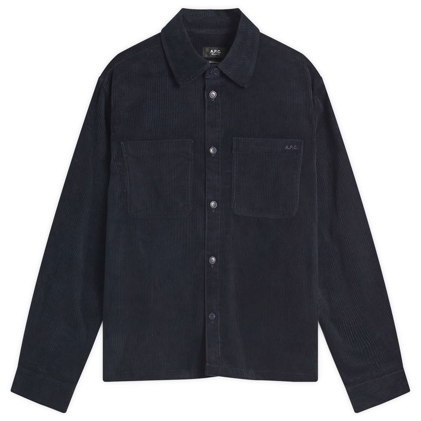 Paita A.P.C. Men's Leon Corduroy Overshirt Tummansininen | COHBB-H32019-IAK